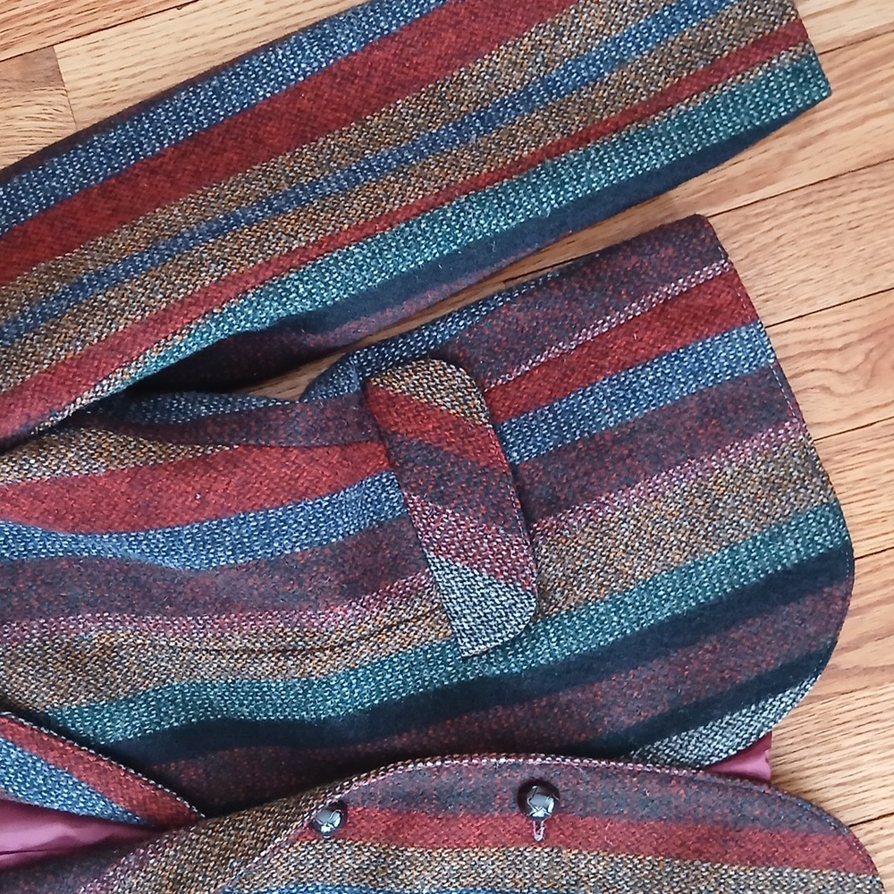 Hannington Boston Striped Multicolored 100% Wool Blazer ■ Size S - Picture 3 of 9